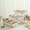 22 in Natural 3 Tier Laser Cut Rectangle Wooden Cupcake Dessert Stand